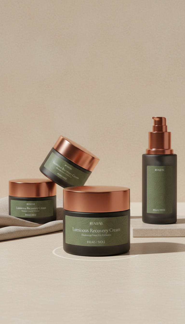 Luminous recovery cream enriched with marine peptides